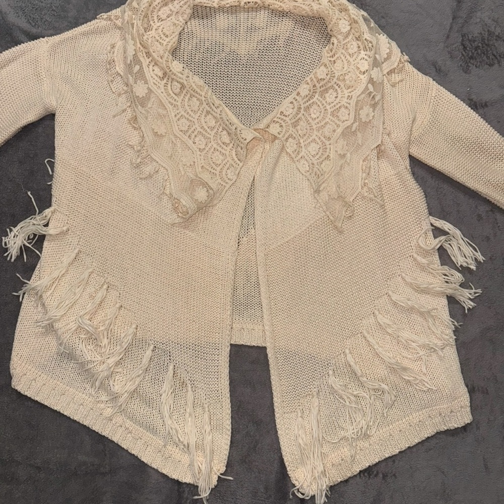 Double Zero Knit Cardigan Cream